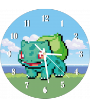 zegar_ścienny_dla_dzieci_plexido_pokemony_bulbasaur