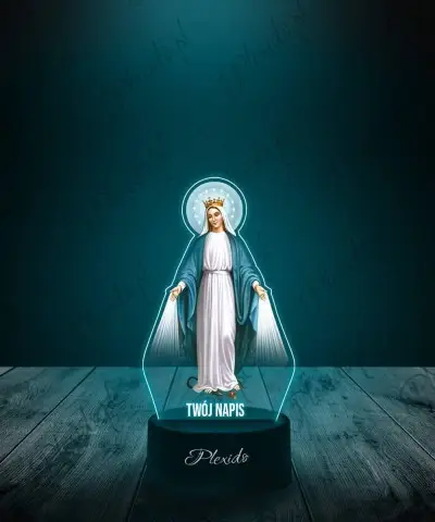 Lampka LED 3D Plexido z Nadrukiem Religijna Maryja z Wężem - 1
