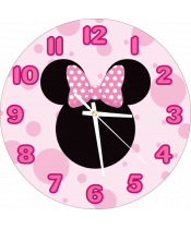 zegar_ścienny_dla_dzieci_plexido_myszka_minnie_kokarda