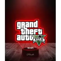 Lampka LED 3D Plexido z Nadrukiem GTA V Logo - 2