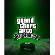 Lampka LED 3D Plexido z Nadrukiem Gra GTA San Andreas Logo- 2