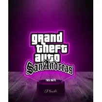 Lampka LED 3D Plexido z Nadrukiem Gra GTA San Andreas Logo - 3