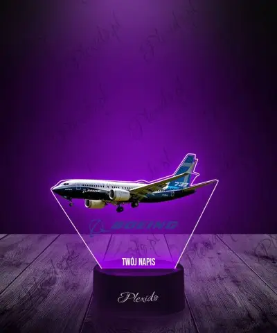 Lampka LED 3D Plexido z Nadrukiem Samolot Boeing 737 - 1