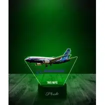 Lampka LED 3D Plexido z Nadrukiem Samolot Boeing 737 - 2