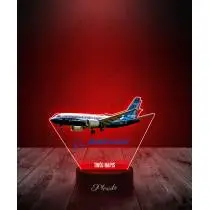 Lampka LED 3D Plexido z Nadrukiem Samolot Boeing 737 - 3