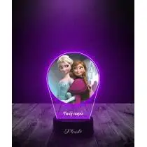 Lampka LED 3D Plexido z Nadrukiem Kraina Lodu Elsa i Anna - 1