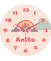 zegar_ścienny_dla_dzieci_plexido_z_imieniem_tęcza