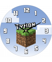 zegar_ścienny_dla_dzieci_plexido_z_imieniem_minecraft