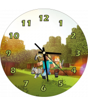 zegar_ścienny_dla_dzieci_plexido_minecraft_steve_i_alex