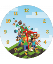 zegar_ścienny_dla_dzieci_plexido_minecraft_postacie
