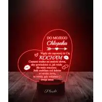 Lampka LED 3D Plexido Prezent Dzień Chłopaka Serce - 3