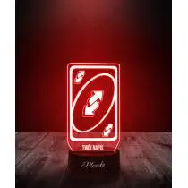 Lampka LED 3D Plexido Prezent Karty Uno Reverse - 3