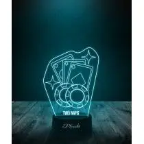 Lampka LED 3D Plexido Prezent Karty Żetony Kasyno - 2