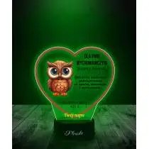 Lampka LED 3D Plexido z Nadrukiem Prezent Dzień Nauczyciela Życzenia - 1