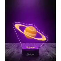 Lampka LED 3D Plexido z Nadrukiem Prezent Planeta Saturn - 3