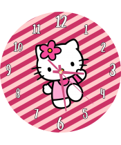 zegar_ścienny_dla_dzieci_plexido_hello_kitty_pasy