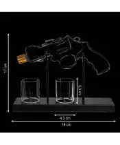 Zestaw do Whisky Karafka Rewolwer + 2 Kieliszki na Prezent - 3