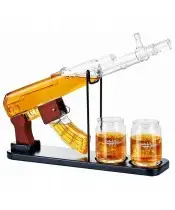 Zestaw do Whisky Karafka Karabin Bez Kolby + 2 Szklanki na Prezent - 1