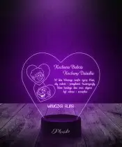 Lampka LED 3D Plexido Statuetka Serce Dla Babci i Dziadka - 3