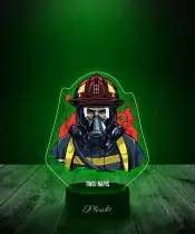 Feuerwehrmann in Flammen 3D-LED-Lampe | Plexido