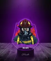 Feuerwehrmann in Flammen 3D-LED-Lampe | Plexido