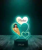 Heilige Kommunion Herz Jesu 3D-LED-Lampe | Plexido
