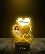 Heilige Kommunion Herz Jesu 3D-LED-Lampe | Plexido