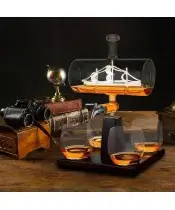 Zestaw do Whisky Karafka Statek + 4 Szklanki na Prezent
