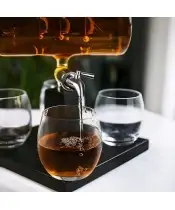 Whiskey Set Carafe Ship + 4 Glasses as a Gift