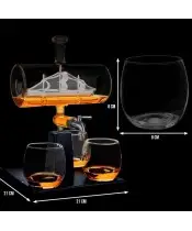 Zestaw do Whisky Karafka Statek + 4 Szklanki na Prezent