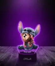 3D Plexido LED Lamp with Stitch Print and Toy