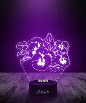 Lampka LED 3D Plexido Kwiatki Bratki