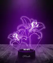 Lampka LED 3D Plexido Kwiaty Lilie