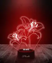 Lampka LED 3D Plexido Kwiaty Lilie