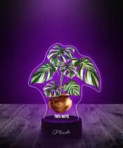 Lampka LED 3D z Nadrukiem Kwiat Monstera