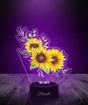 Lampka LED 3D z Nadrukiem Słoneczniki