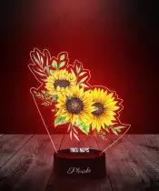 Lampka LED 3D z Nadrukiem Słoneczniki