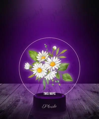 Lampka LED 3D z Nadrukiem Stokrotki