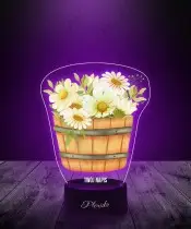 Lampka LED 3D z Nadrukiem Kwiaty w Beczce