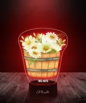 Lampka LED 3D z Nadrukiem Kwiaty w Beczce