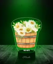 Lampka LED 3D z Nadrukiem Kwiaty w Beczce