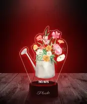 Lampka LED 3D z Nadrukiem Kwiaty w Konewce