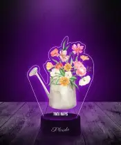 Lampka LED 3D z Nadrukiem Kwiaty w Konewce