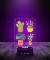 Lampka LED 3D z Nadrukiem Kwiaty Doniczkowe