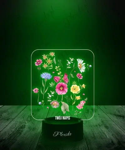 Lampka LED 3D z Nadrukiem Polne Kwiatki