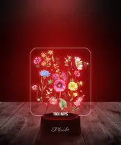 Lampka LED 3D z Nadrukiem Polne Kwiatki