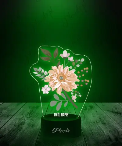 Lampka LED 3D z Nadrukiem Gałązka z Kwiatami