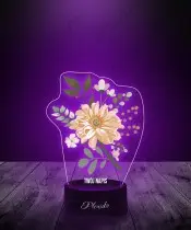 Lampka LED 3D z Nadrukiem Gałązka z Kwiatami