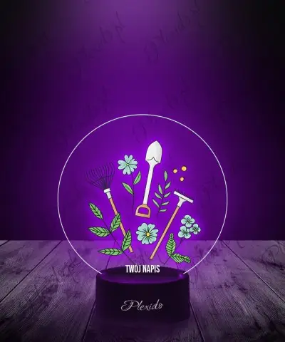 Lampka LED 3D z Nadrukiem Narzędzia Ogrodowe