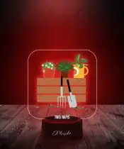 Lampka LED 3D z Nadrukiem Narzędzia i Doniczki